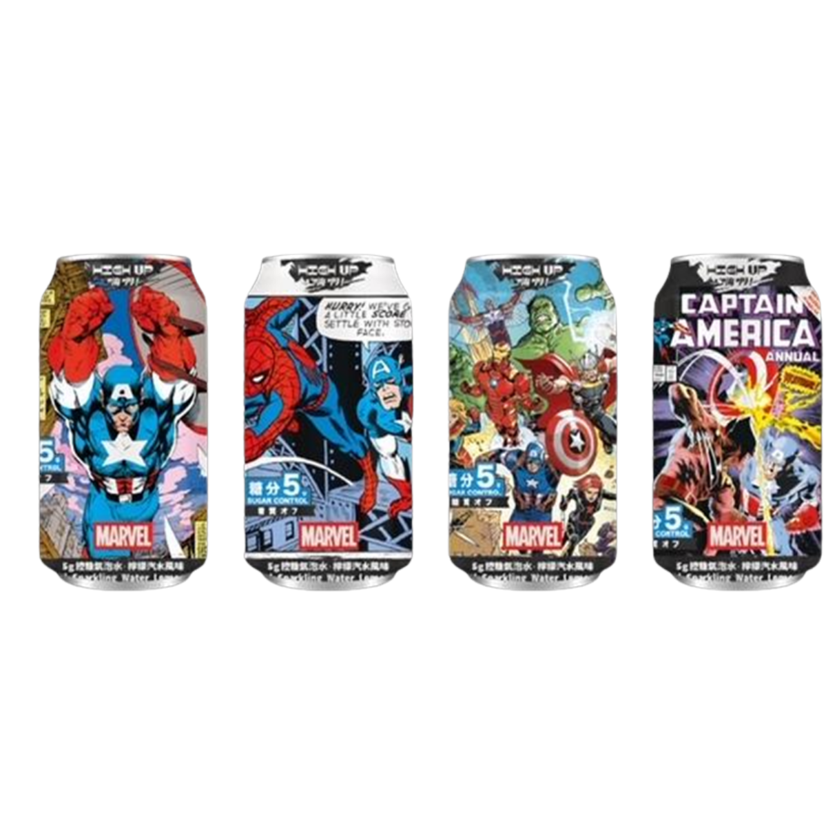 High Up 5gs  Capt. America Sparkling Water – Lemonade 330ml - 24ct
