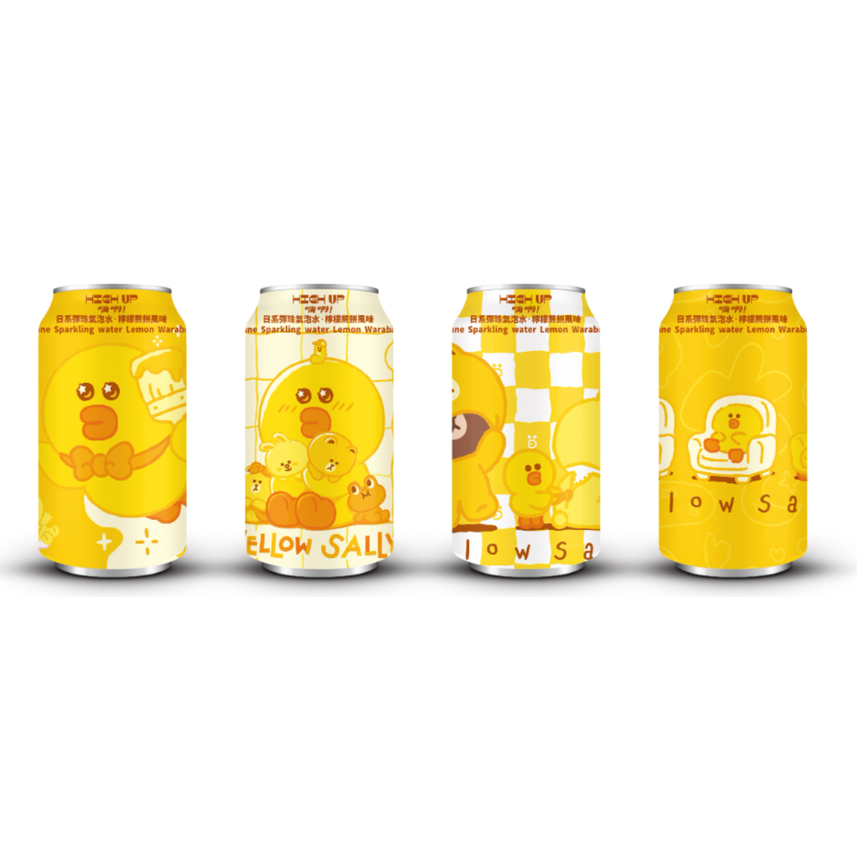 High Up Line Friends Sally Sparkling Water – Lemon 330ml - 24ct