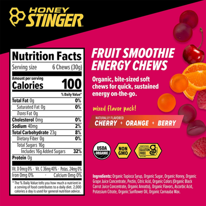 Honey Stinger Classic Fruit Smoothie Energy Chews 1.8oz 12ct