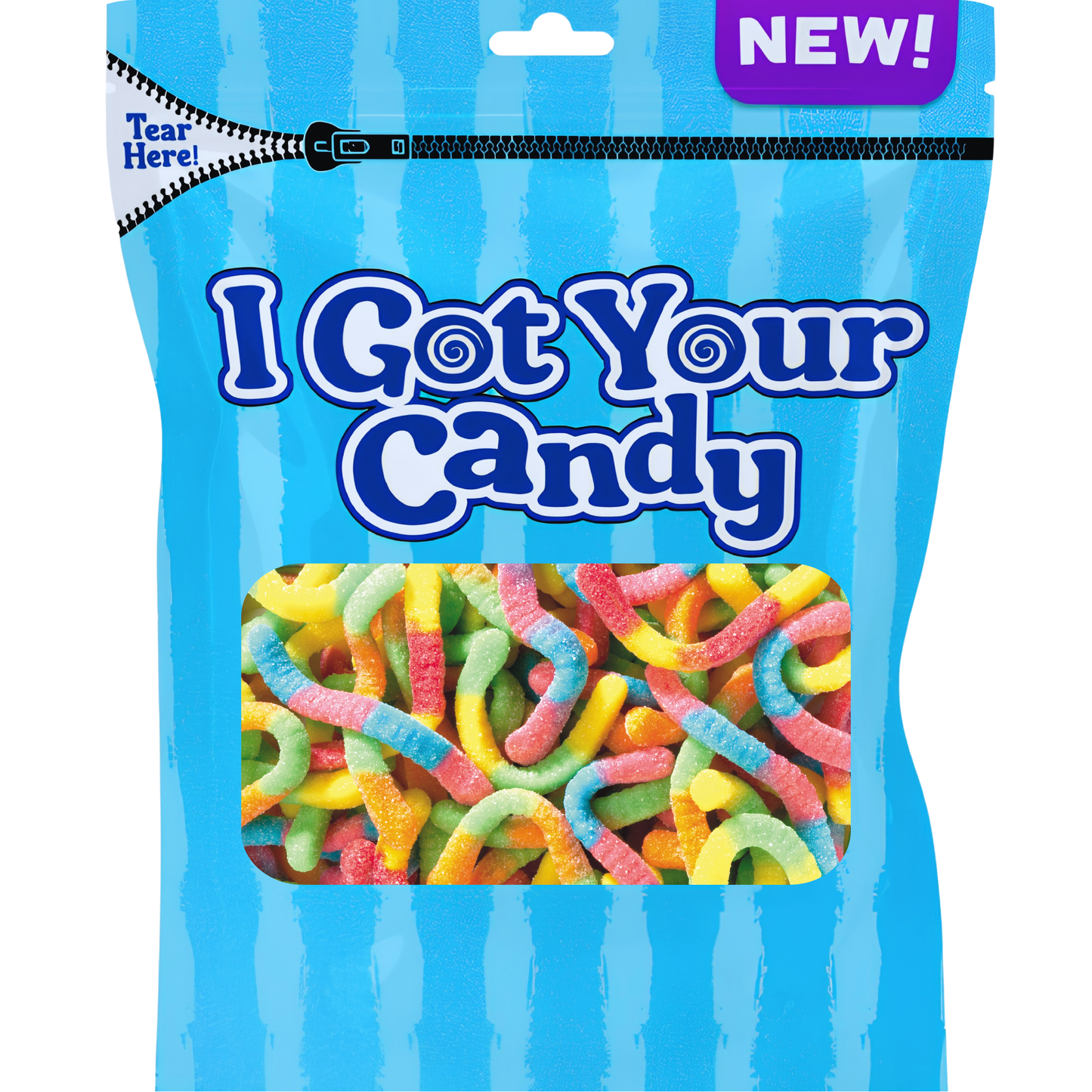 I Got Your Candy Neon Sour Worms Peg Bag 6oz 12ct