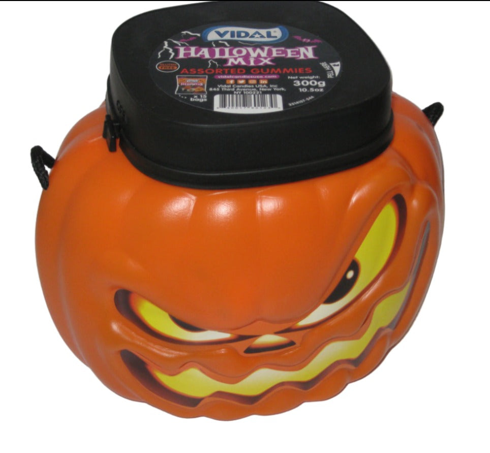 Vidal Pumpkin Head Filled With Gummi Candy 10.5oz - 6ct
