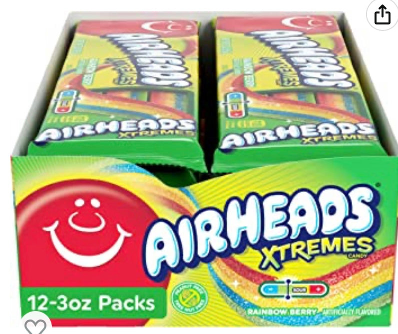 Airheads Xtremes Rainbow Berry Sour Candy Belts 2oz - 18ct – I Got Your ...