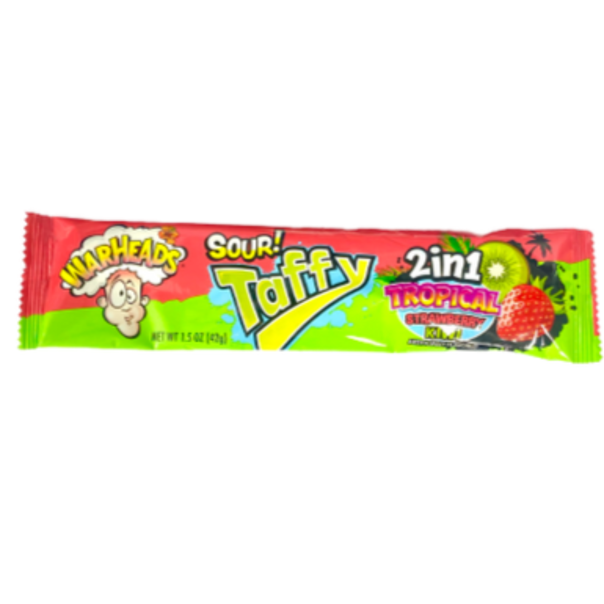 Warheads Taffy Bar 2 in 1 Tropical Bar 1.5oz - 24ct