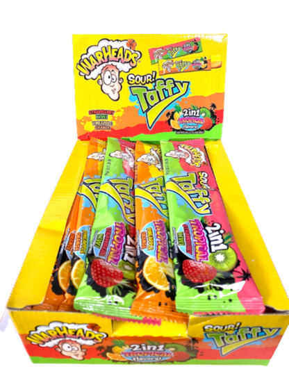 Warheads Taffy Bar 2 in 1 Tropical Bar 1.5oz - 24ct