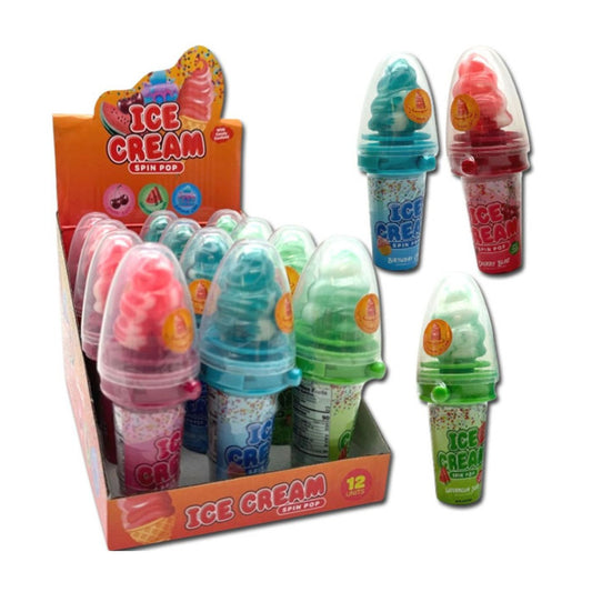 Ice Cream Spin Pop  .8oz - 12ct