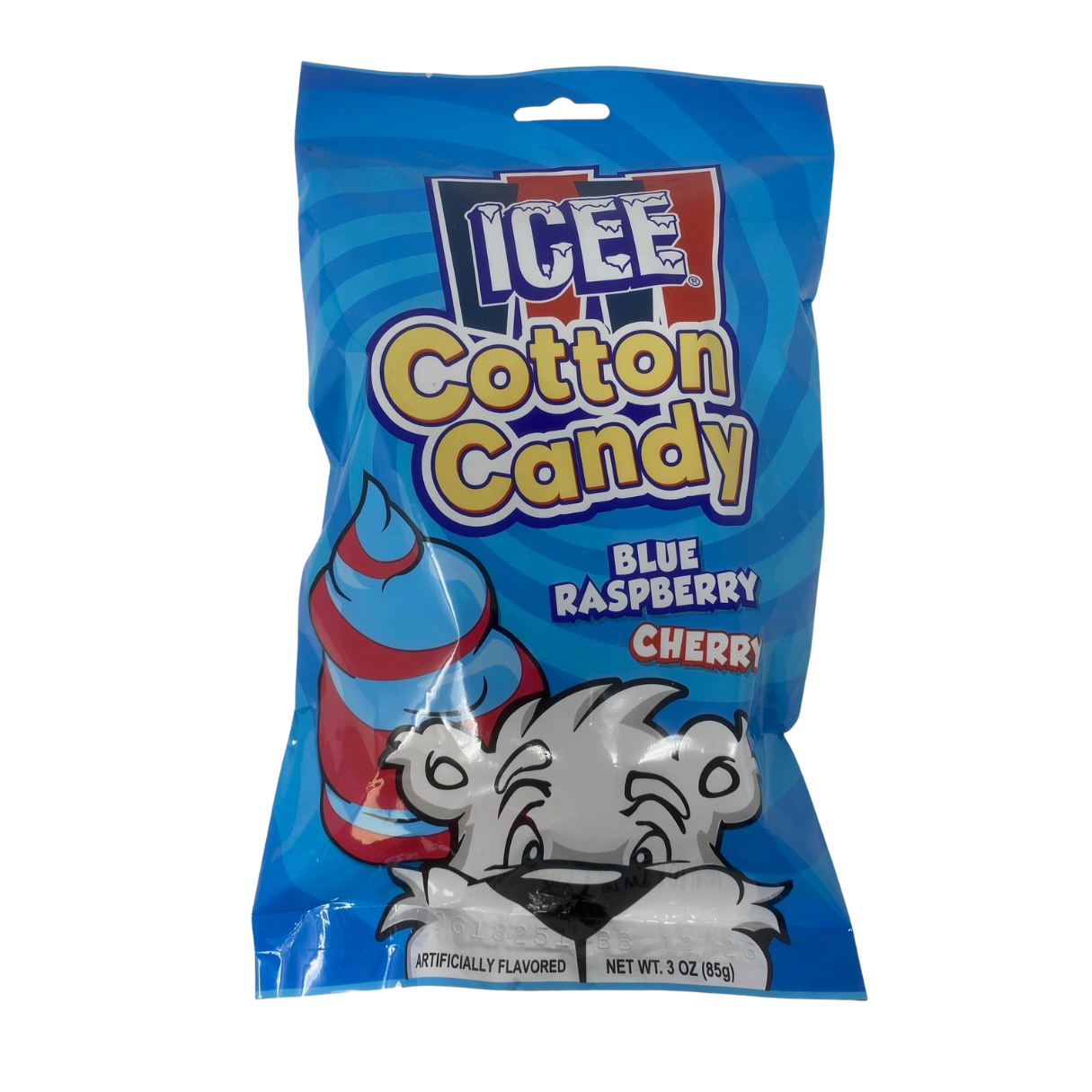 Icee Cotton Candy Blue Raspberry Cherry Bag 3oz - 12ct
