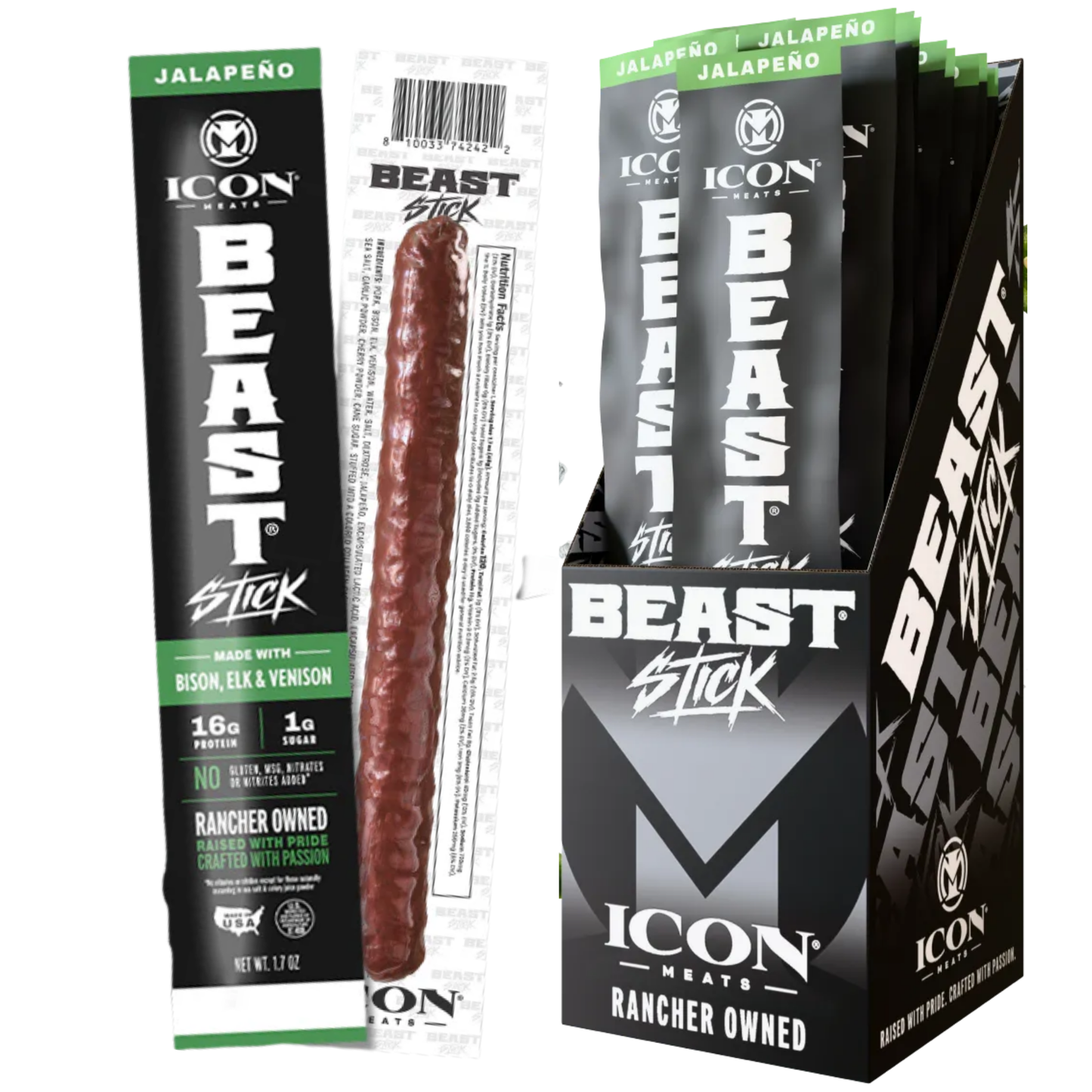Icon Meats Beast Stick Jalapeño 1.7oz 6ct