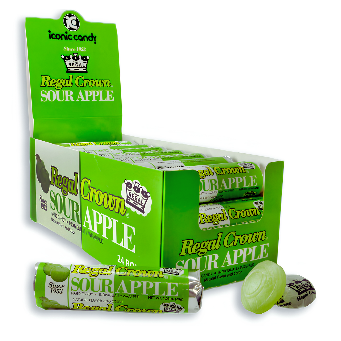 Regal Crown Sour Apple Rolls 1.01oz 24ct