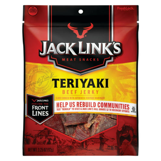 Jack Link's Beef Jerky Teriyaki 3.25oz - 12ct