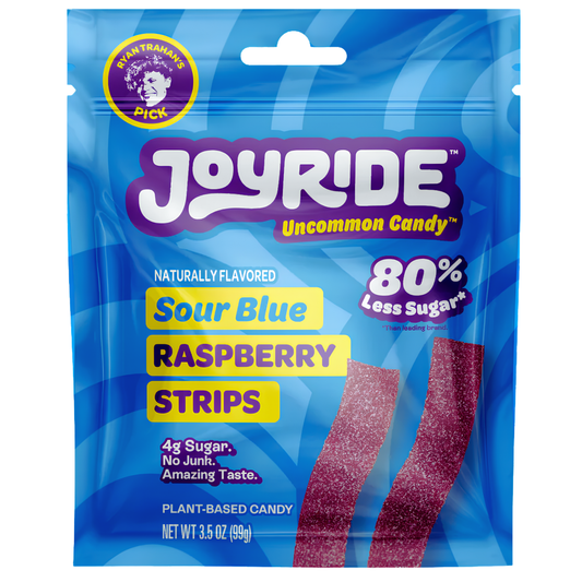 Joyride Sour Blue Raspberry Candy Strips Box 3.5oz 10ct