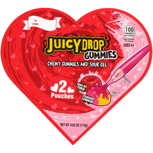 Bazooka Juicy Drop Gummies Valentine's Box 4oz - 6ct