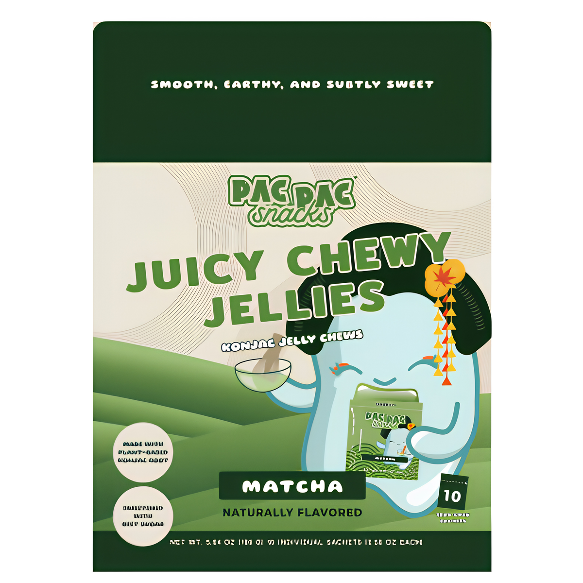 Juicy Chewy Jellies Macha Peg Bag 5.64oz 12ct