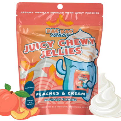 Juicy Chewy Jellies Peaches & Cream Peg Bag 5.64oz 12ct