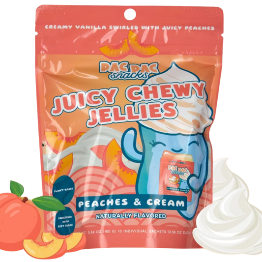 Juicy Chewy Jellies Peaches & Cream Peg Bag 5.64oz 12ct