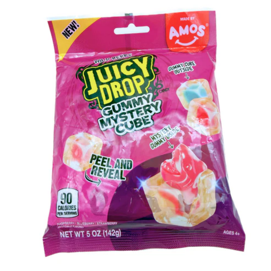 Amos Juicy Drop Gummy Mystery Cube Wild Berry 5oz - 12ct