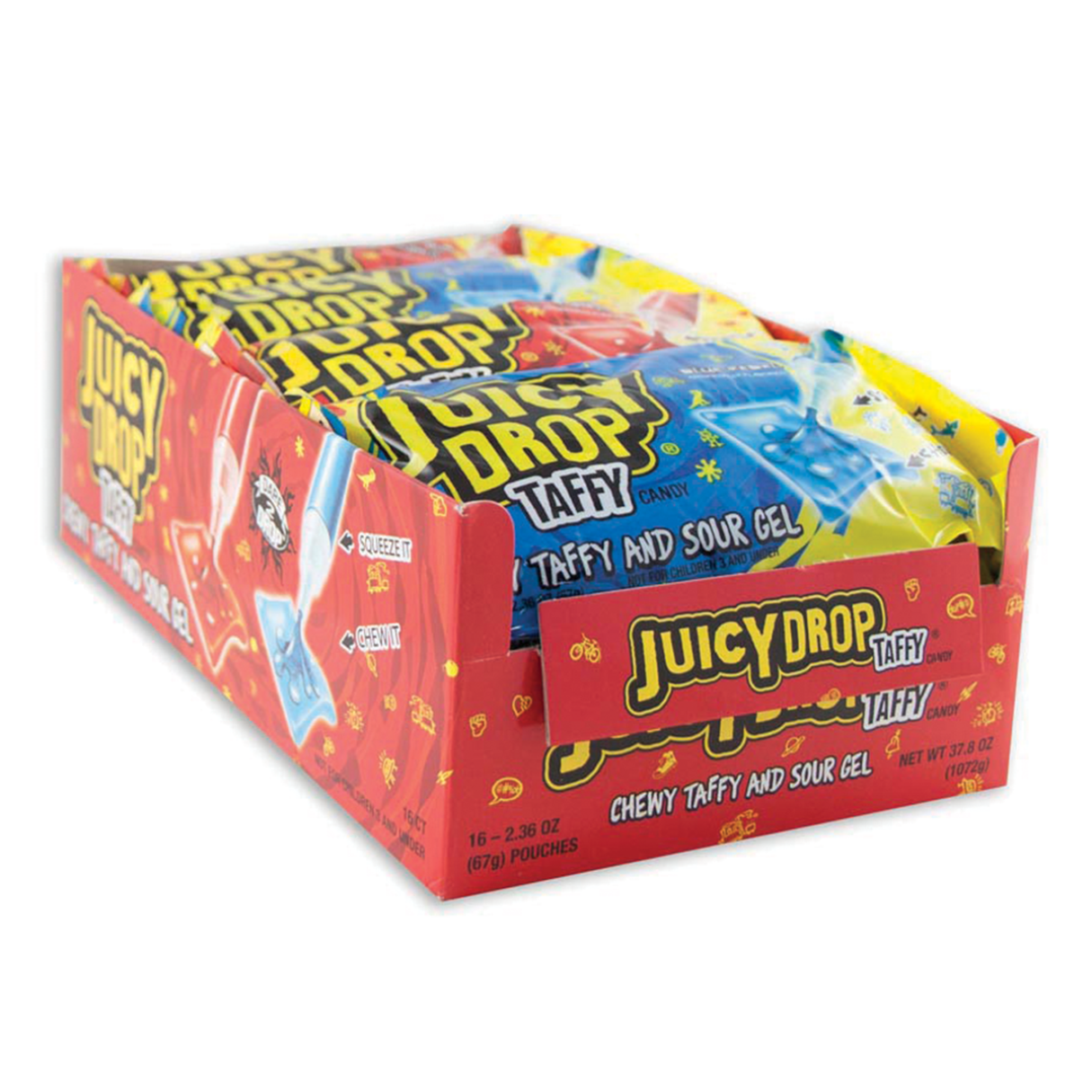 Bazooka Juicy Drop Taffy 2.36oz - 16ct