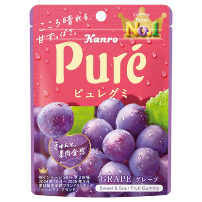 Kanro Pure Grape Fruit Gummies Candy 1.97oz 12ct