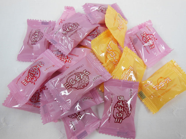 Kasugai Lychee, Mango, Strawberry Gummi Peg Bag 3.59oz - 12ct