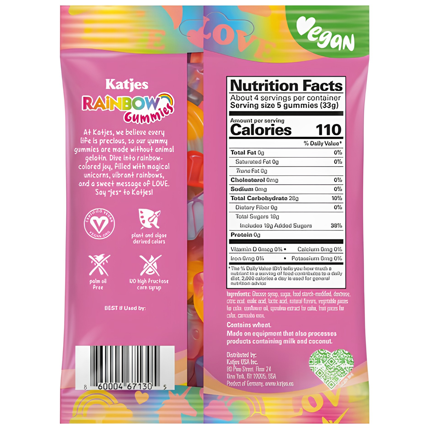 Katjes Rainbow Gummies 4.9oz 15ct
