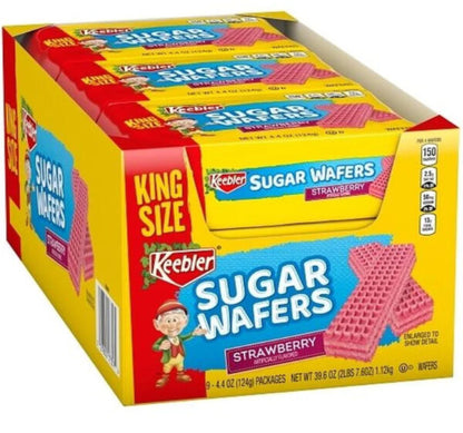 Keebler King Size Strawberry Sugar Wafers 4.4oz - 9ct