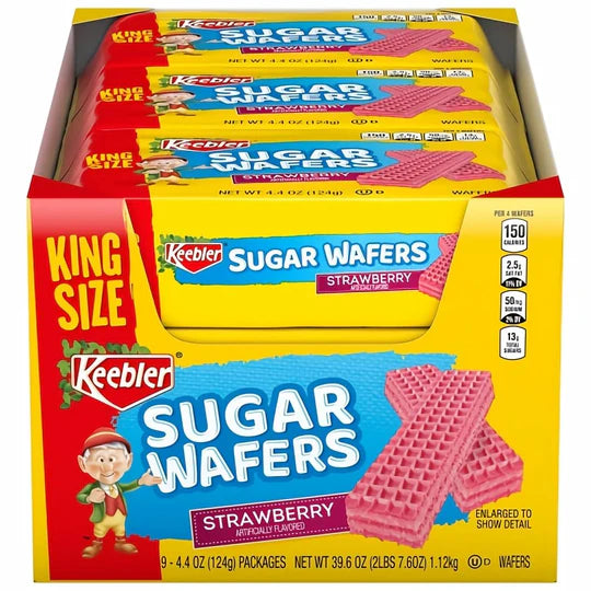 Keebler King Size Strawberry Sugar Wafers 4.4oz - 9ct