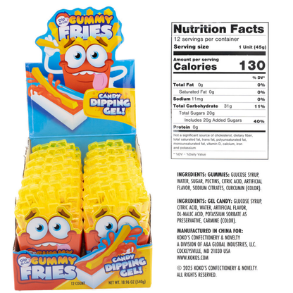 Koko's Gummy Fries Dip-N-Lik 1.57oz 12ct