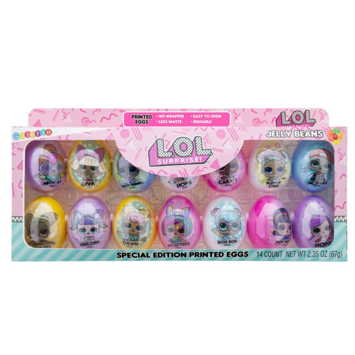 L.O.L. Surprise! printed Eggs with Candy 2.35oz - 6ct