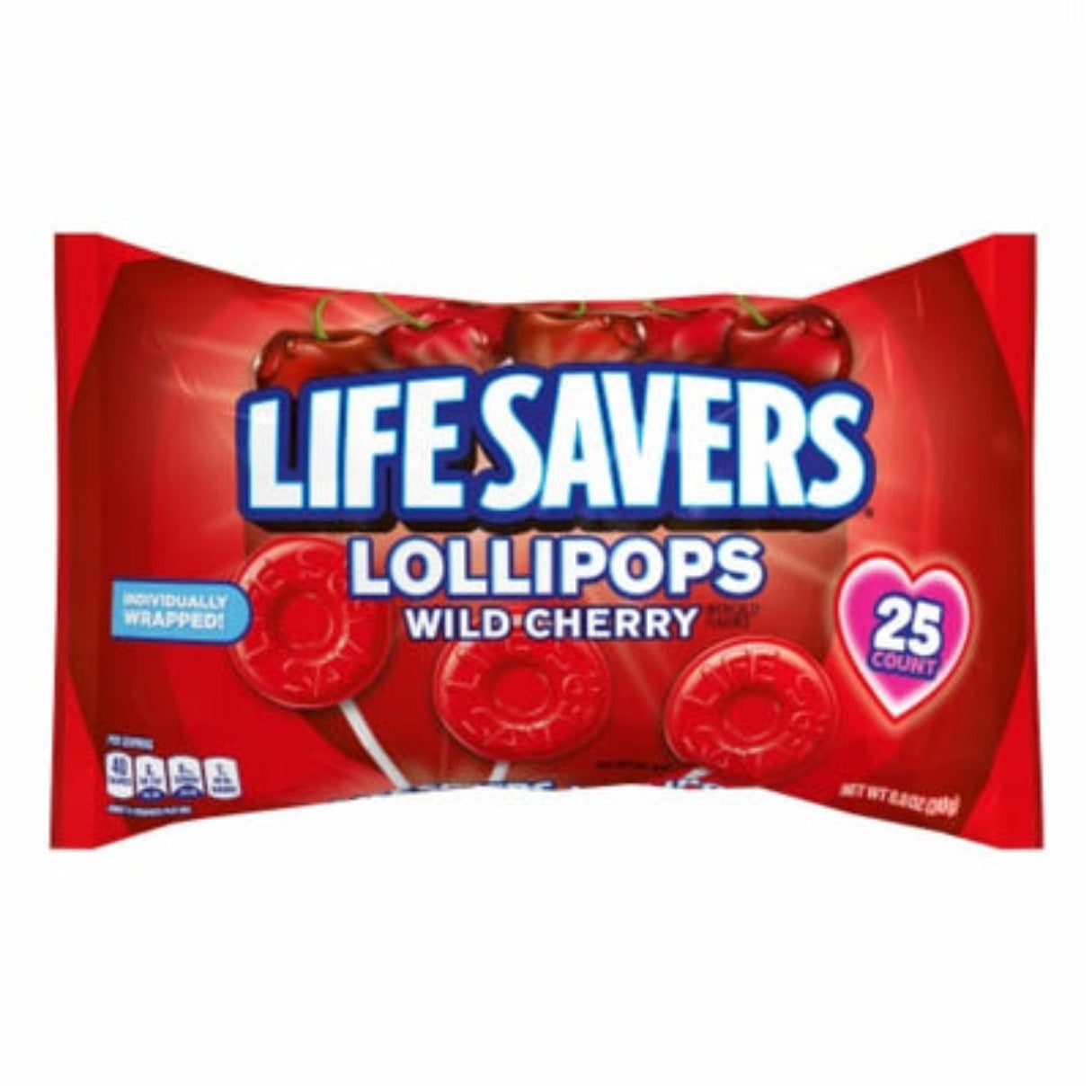 Lifesaver Wild Cherry Valentine's Lollipops 8.8oz - 12ct