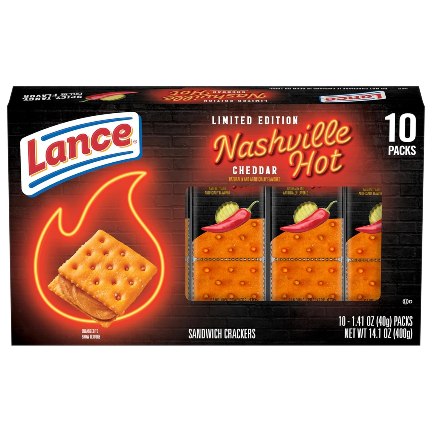 Lance Nashville Hot Cheddar Sandwich Crackers 1.41oz 10ct ($5.00/pc)