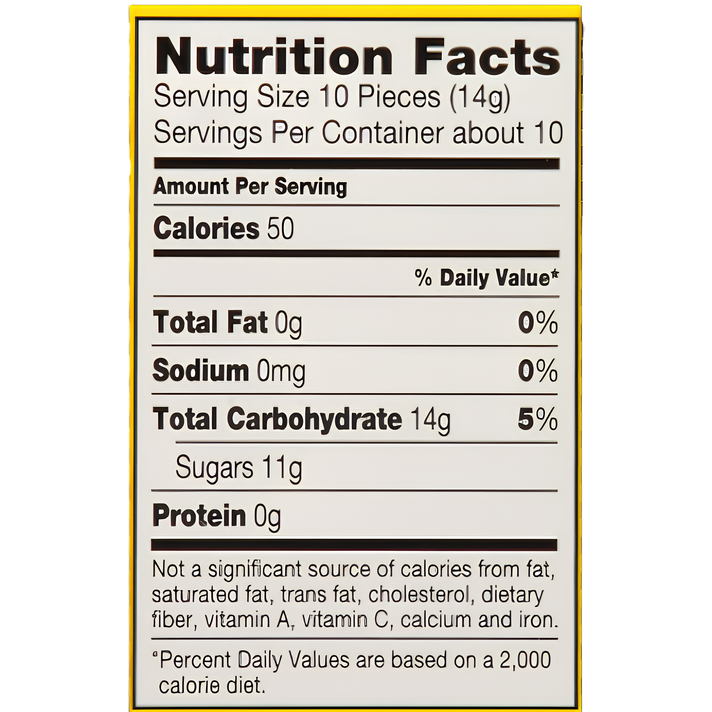 A Nutrition Facts label for a packaged food item.
