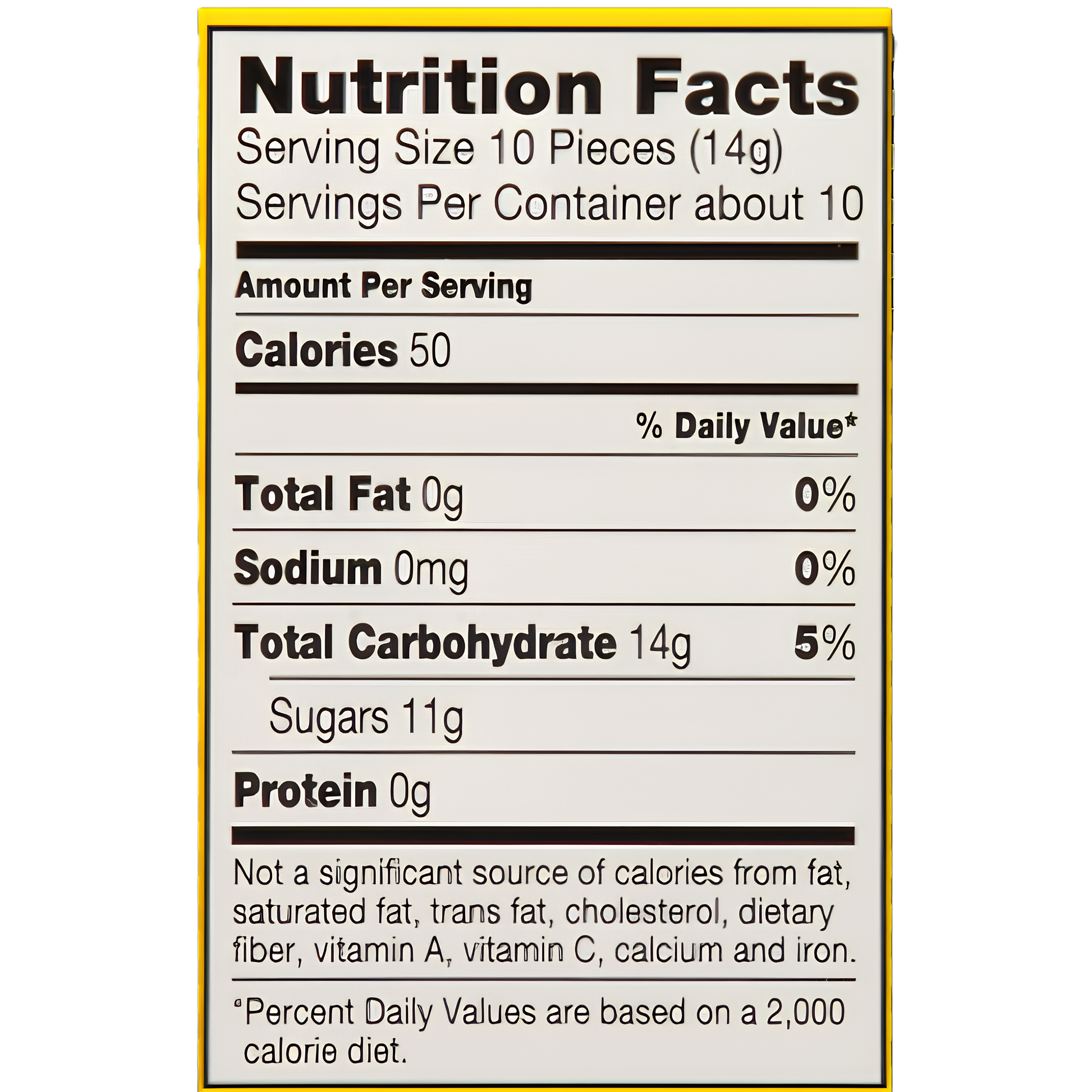A Nutrition Facts label for a packaged food item.