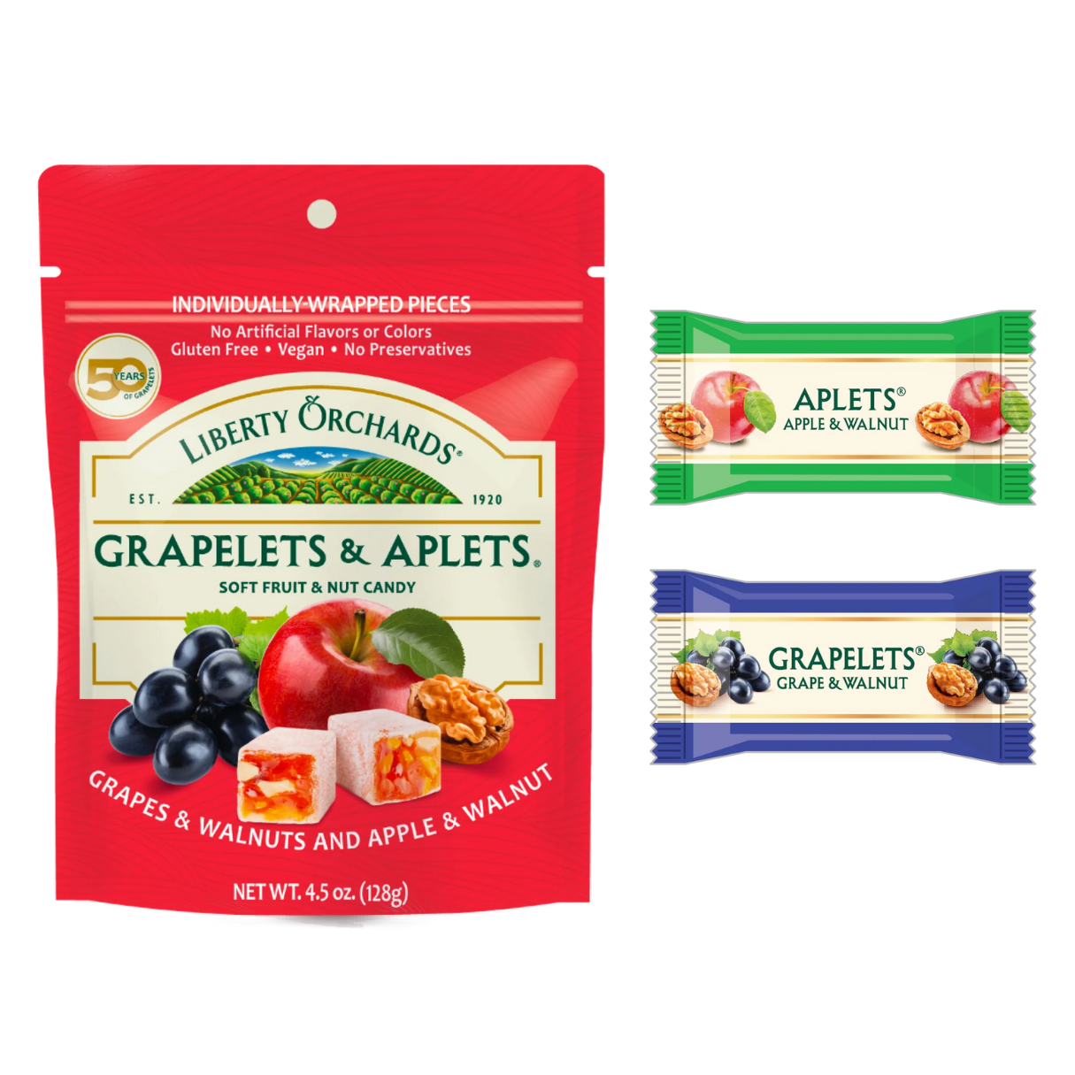 Liberty Orchards Grapelets & Aplets Peg Bag 4.5oz - 9ct