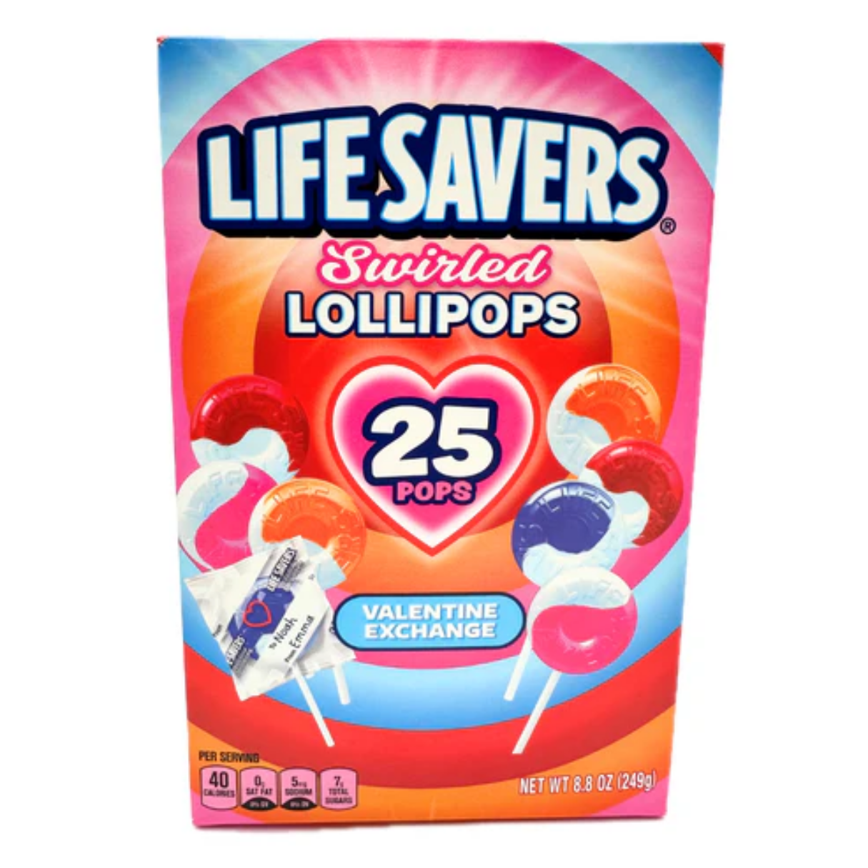 LifeSavers Valentine's Day Swirled Lollipops 25pcs - 6ct