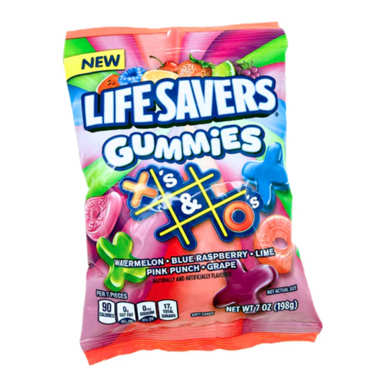 Life Savers X's & O's Gummies Peg Bag  7oz-12ct