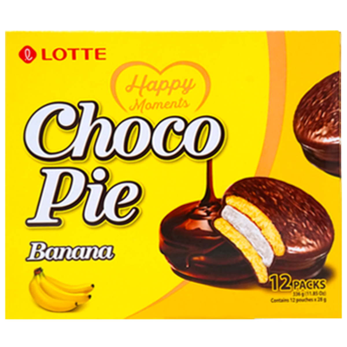 Lotte Choco Pie Banana Flavor 12Packs 336g 8ct