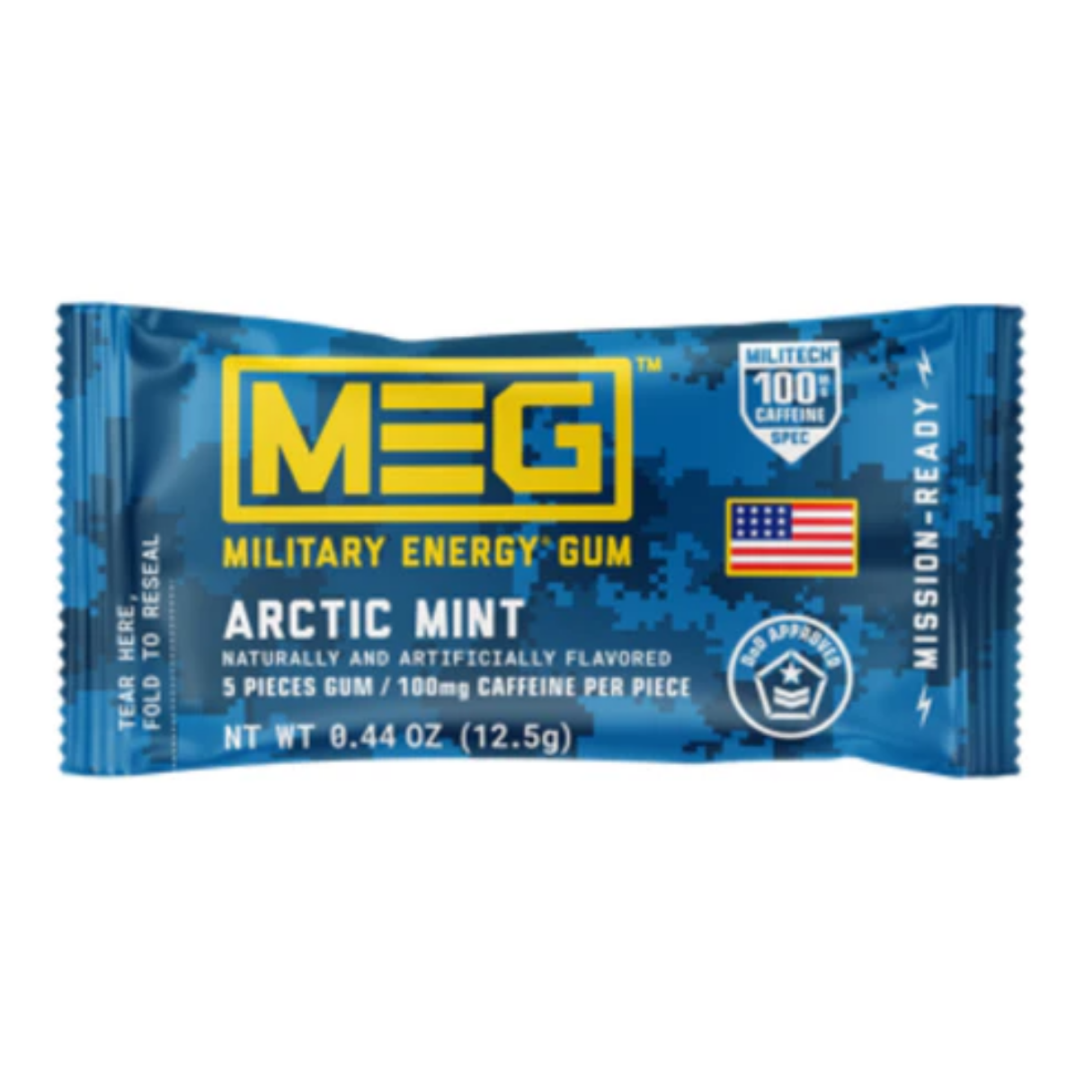 MEG Military Artic Mint Energy Gum .44oz 12ct