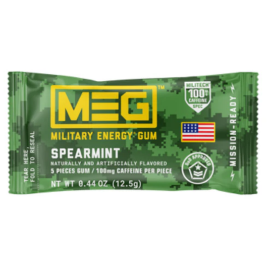 MEG Military Spearmint Energy Gum .44oz 12ct