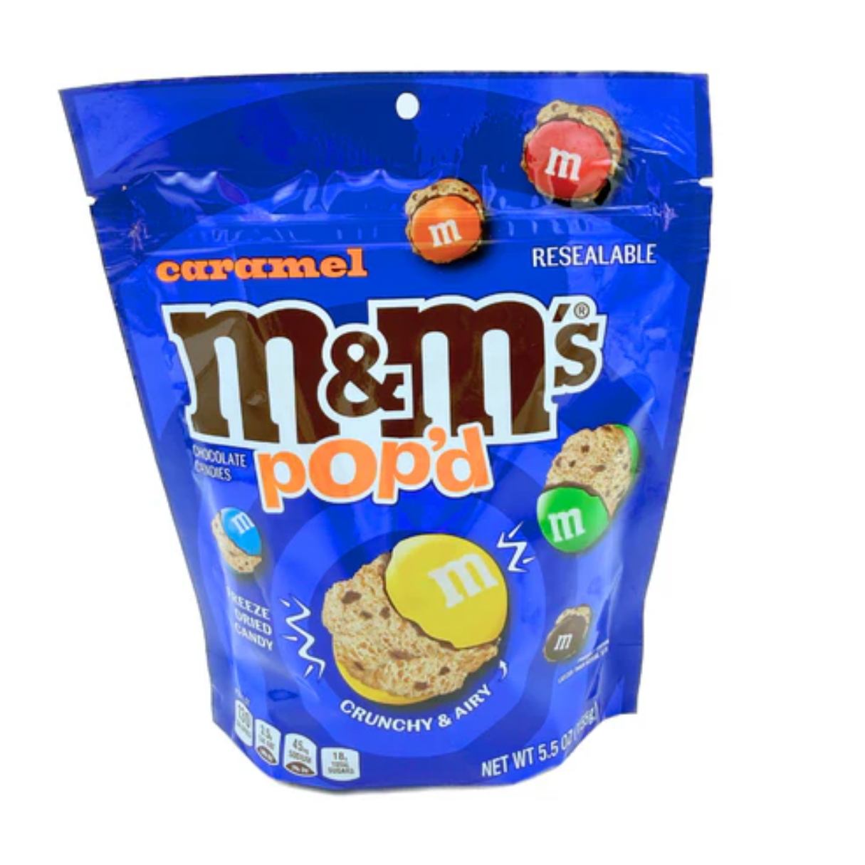 M&M'S Pop'd Freeze Dried Caramel Chocolate Candy 5.5oz 8ct