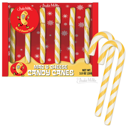 Mac & Cheese Candy Canes Archie McPhee 3.8oz - 12ct