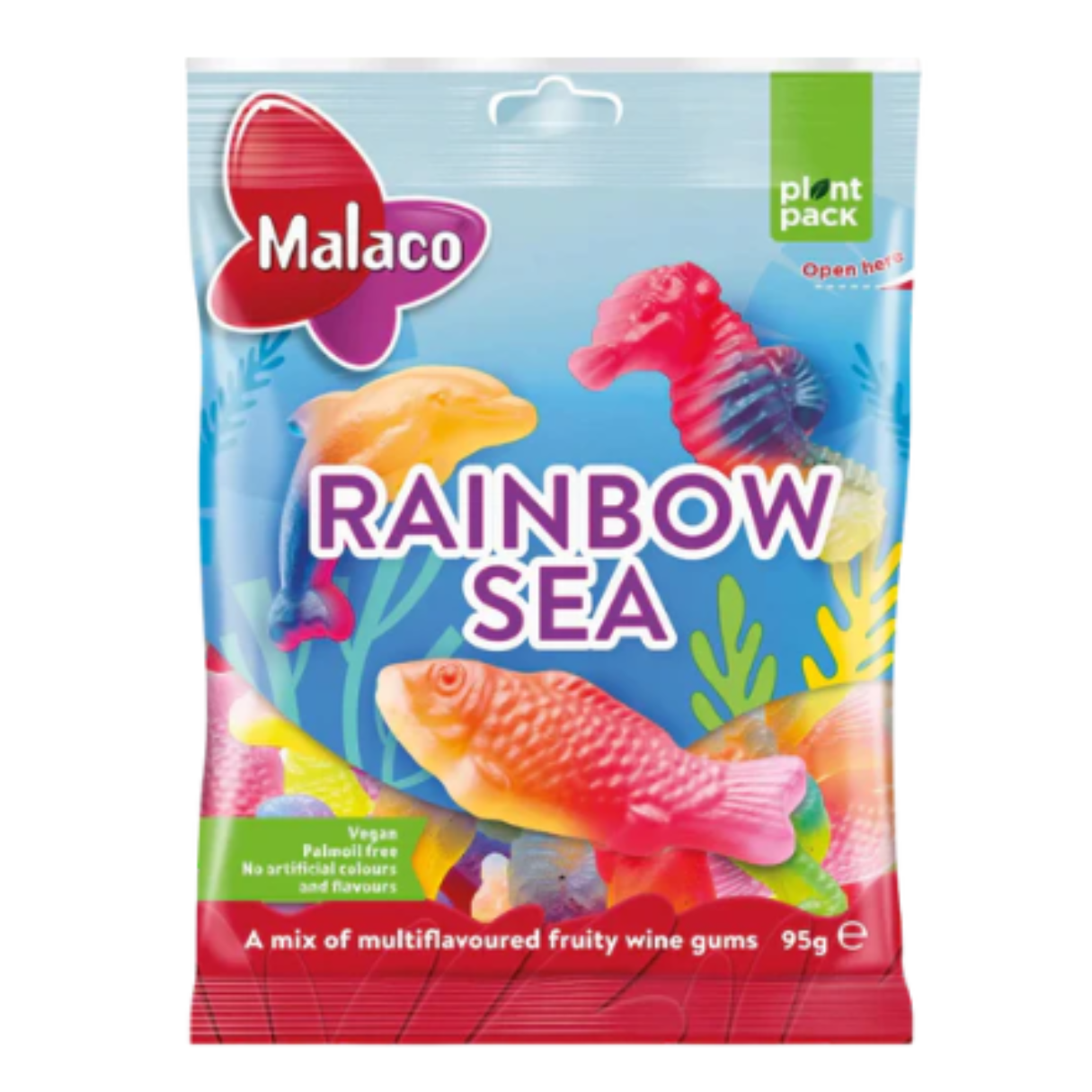 Malaco Vegan Swedish Fish Rainbow Sea 95g - 28ct