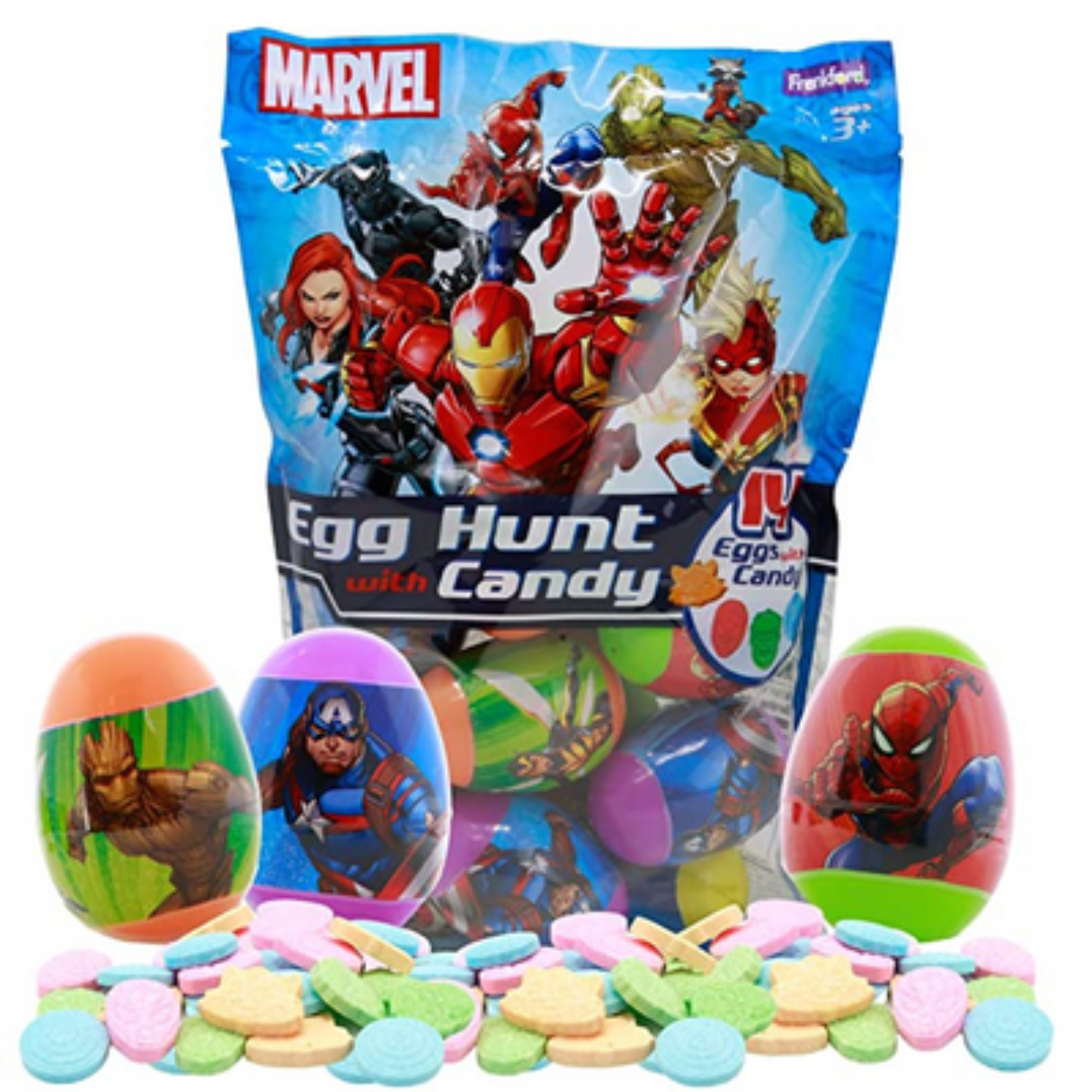 Marvel Universe Plastic Eggs with Candy Bag - 12ct