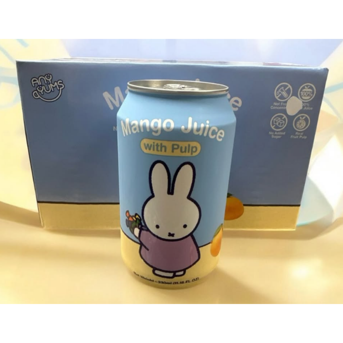 Miffy Natural Mango Juice with Pulp 11.16oz 4ct