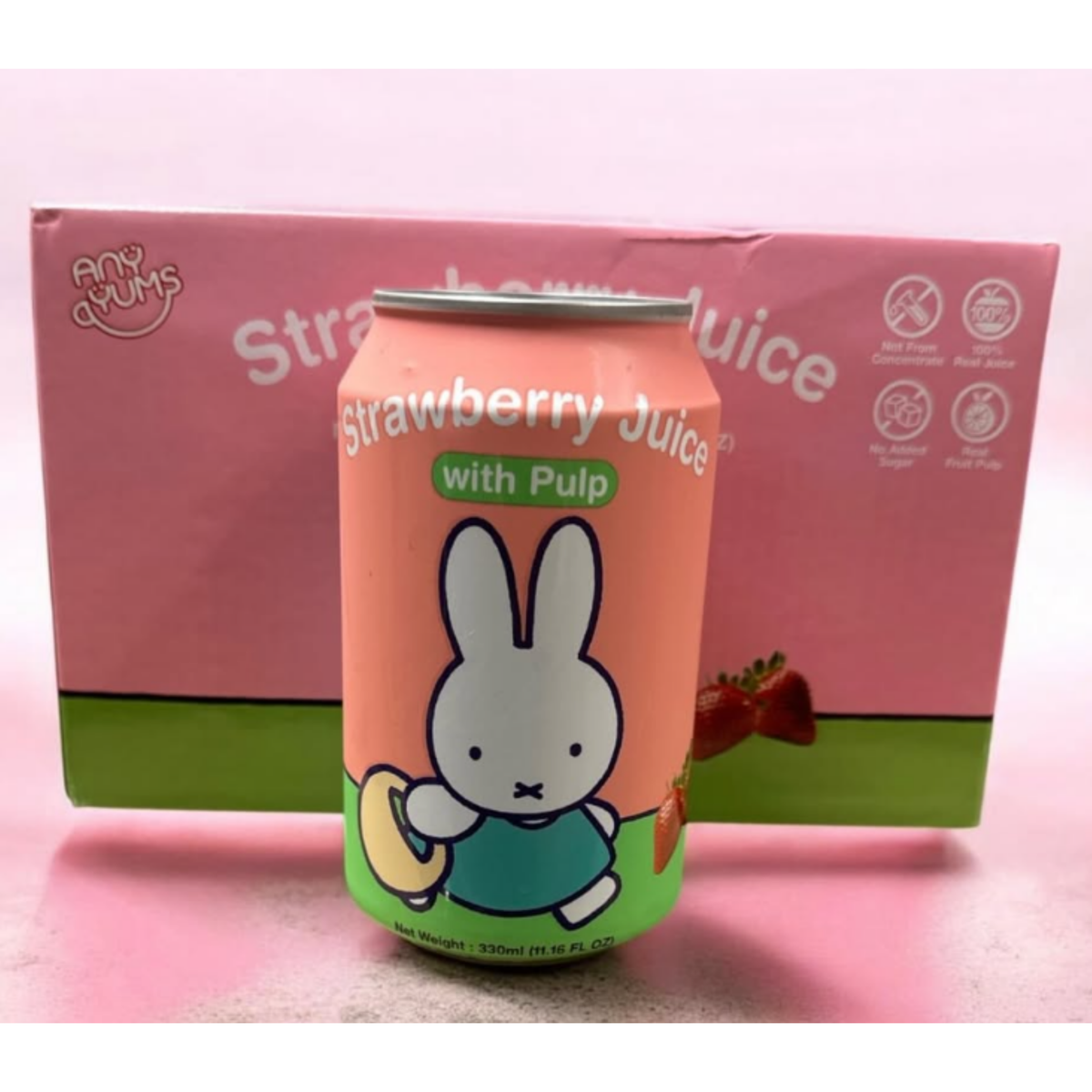Miffy Natural Strawberry Juice with Pulp 11.16oz 4ct