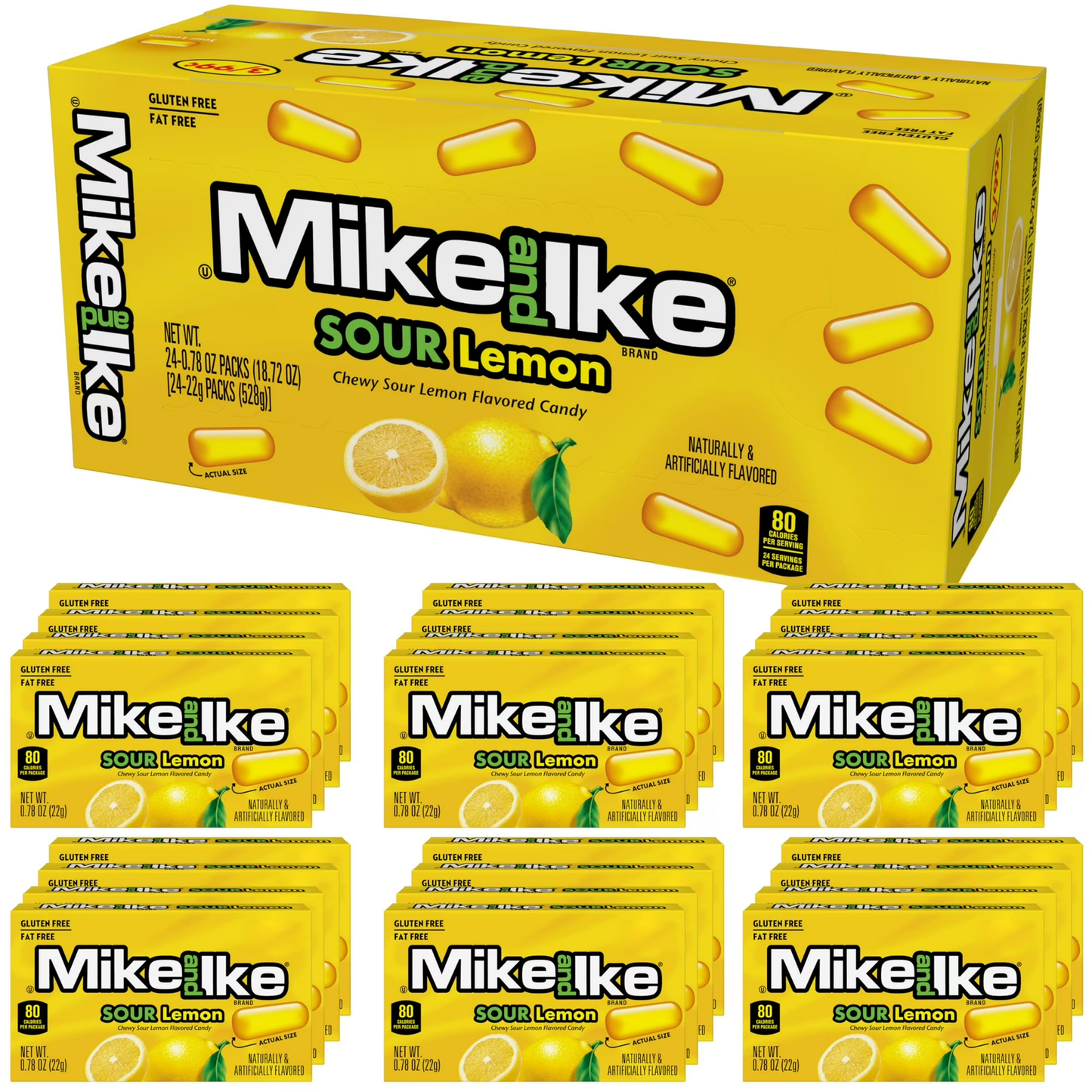 Mike & Ike Sour Lemon 0.78oz - 24ct (Pre priced)