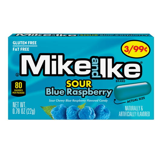 Mike and Ike Sour Blue Raspberry 0.78oz - 24ct