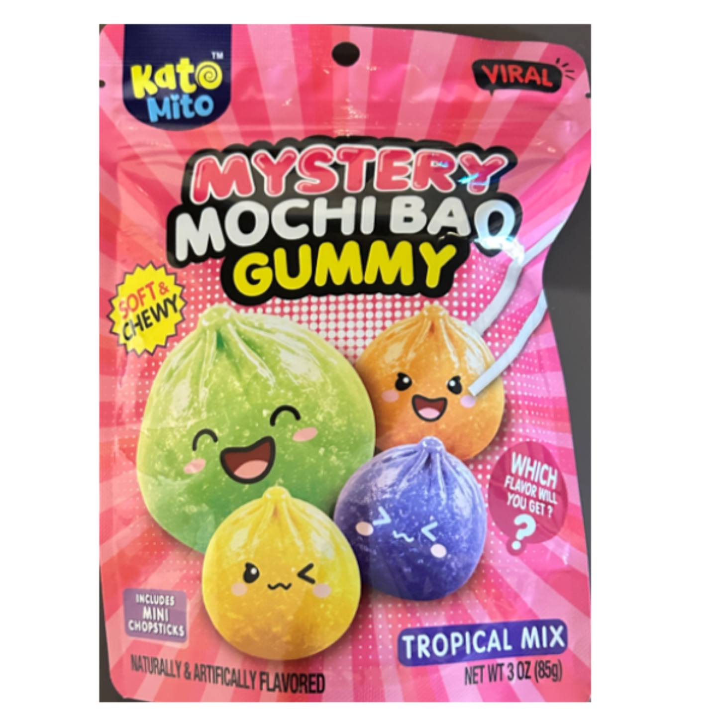 Mochi Mystery Bao Gummy Tropical Mix  80g 12ct