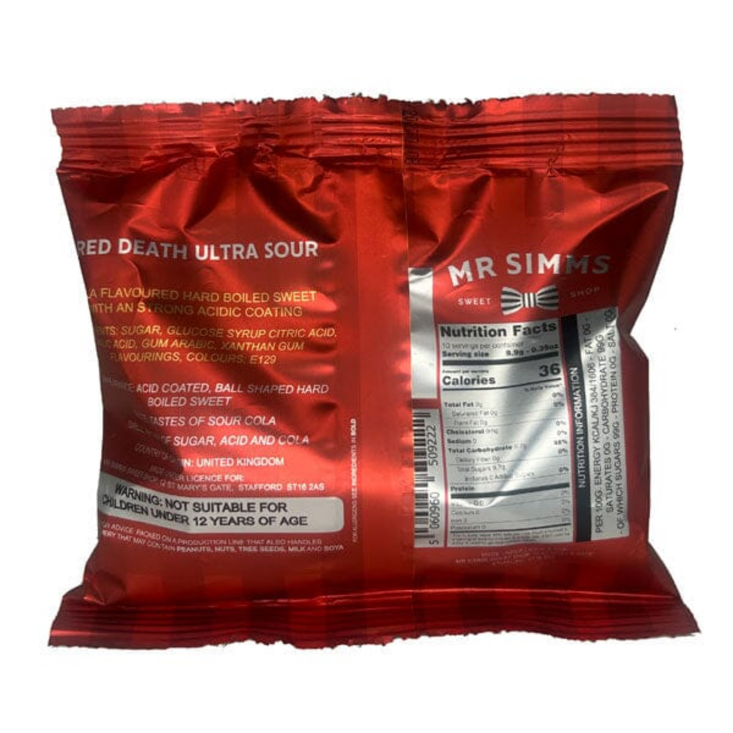 Mr Simms Red Death Ultra Sour Candy 3.5oz 12ct