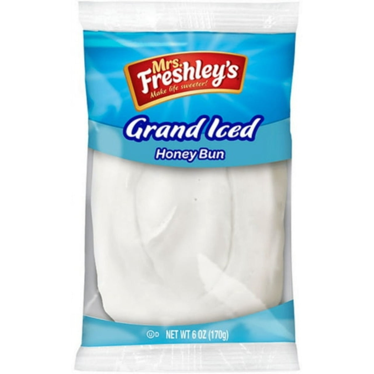 Mrs. Freshley's Grand White Iced Honey Buns 6oz - 6ct