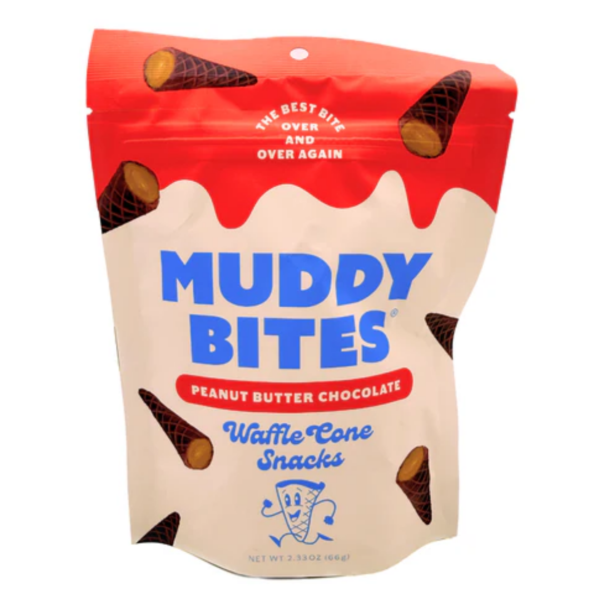 Muddy Bites Peanut Butter Chocolate Waffle Cone Snacks - 2.33oz 12ct