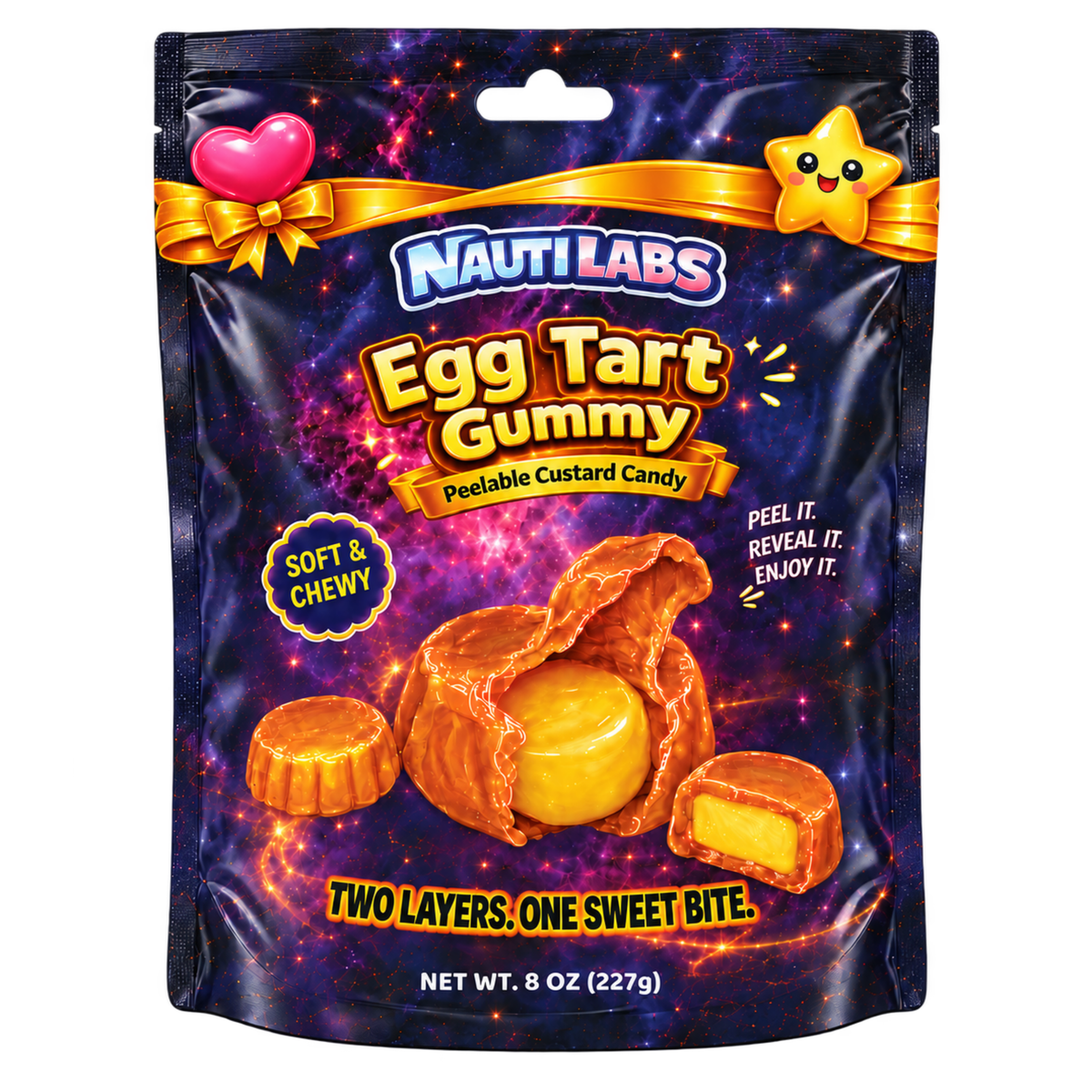 Nauti Labs Egg Tart Peelable Gummy Candy 8oz 12ct